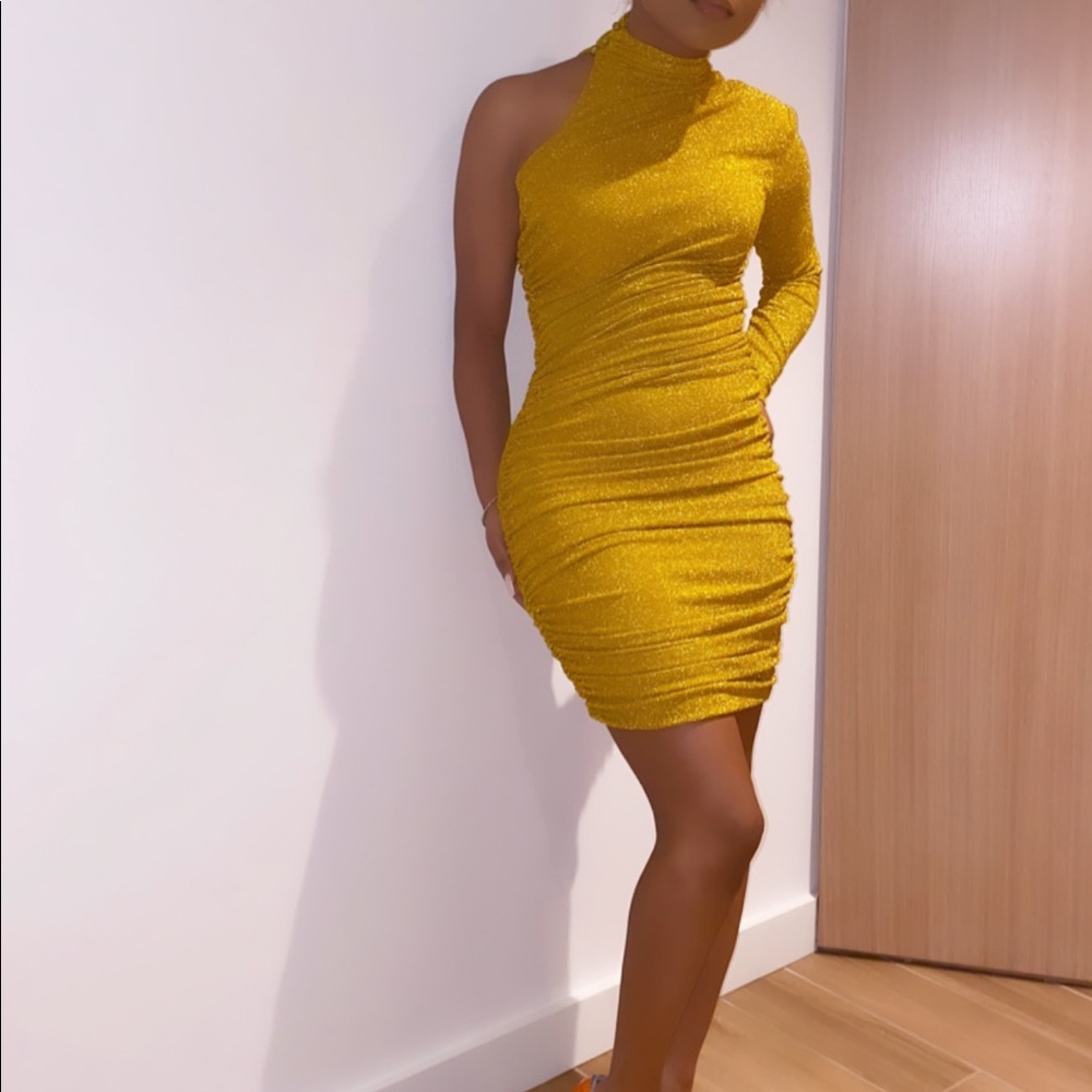 Miss Circle Starlight Gold Metallic Dress